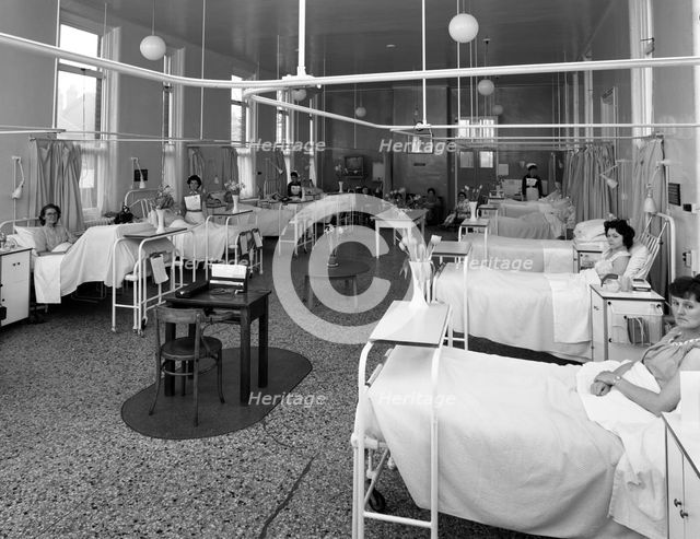 Patients on a women's surgical ward, Montague Hospital, Mexborough, South Yorkshire, 1968. Creator: Michael Walters.
