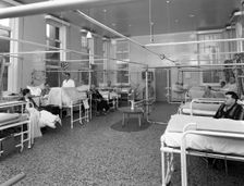 Patients on a men's surgical ward, Montague Hospital, Mexborough, South Yorkshire, 1968. Creator: Michael Walters