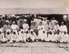 Patients who are about to be discharged from hospital, during bubonic plague outbreak..., 1897. Creator: Unknown