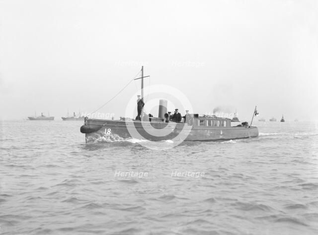 Patrol Boat No.18 under way, 1914. Creator: Kirk & Sons of Cowes.