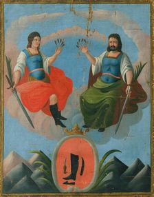 Patron saints of shoemakers, 19th century. Creator: Unknown