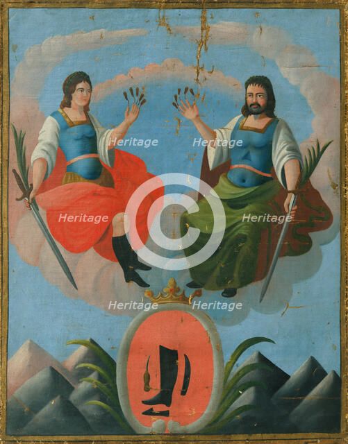 Patron saints of shoemakers, 19th century. Creator: Unknown.