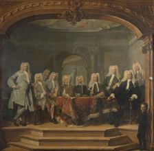 Patrons of the Aalmoezeniersweeshuis Orphanage in Amsterdam, 1729, 1729. Creator: Cornelis Troost