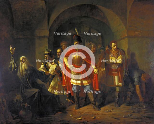 Patriarch Hermogenes refusing to bless the Poles', 1860. Creator: Chistyakov, Pavel Petrovich (1832-1919).