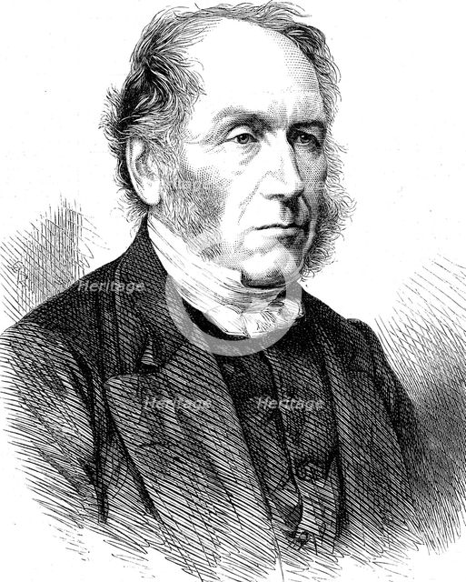 Patrick Bell (1799-1869), Scottish clergyman and inventor, 1868. Artist: Unknown