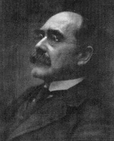 Patriotic but pessimistic: Mr Rudyard Kipling, whose poem...has annoyed Mr. Winston Churchill, 1909. Creator: Sidney Carter