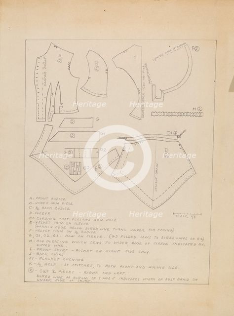 Pattern for a Dress, c. 1936. Creator: Jean Peszel.