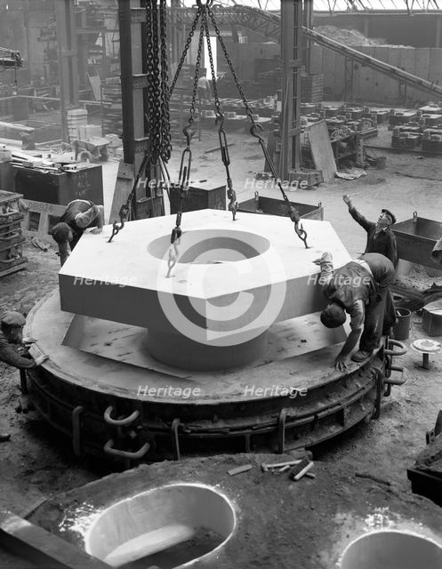 Pattern for a giant magnet casting, Edgar Allen's steel foundry, Sheffield, South Yorkshire, 1963. Creator: Michael Walters.