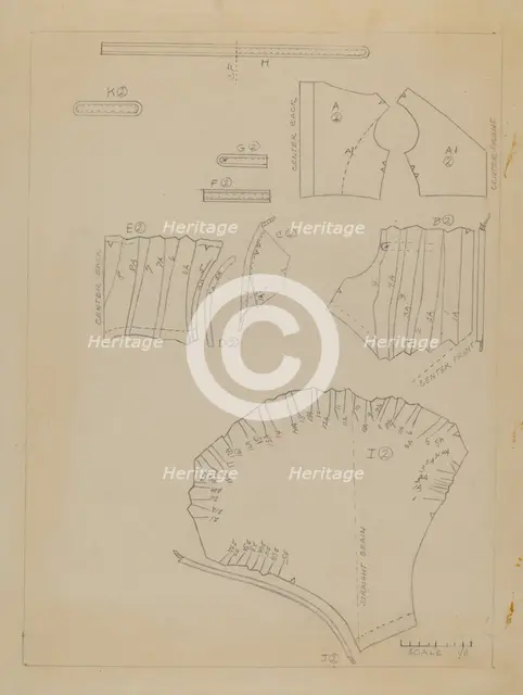 Pattern for Dress, c. 1936. Creator: Jean Peszel.