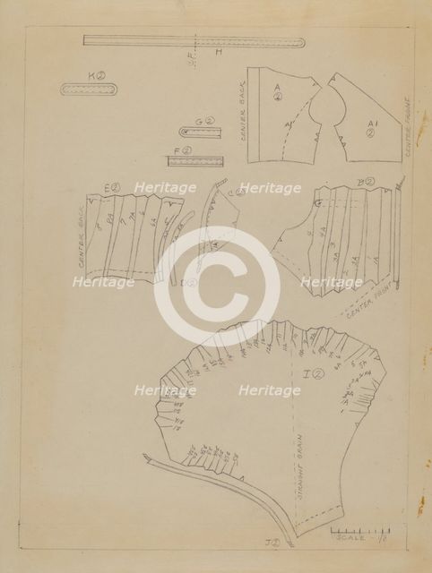 Pattern for Dress, c. 1936. Creator: Jean Peszel.
