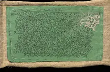 Pattern for Lace with Small Section of Venetian Flat Point Lace worked on It, 17th century. Creator: Unknown