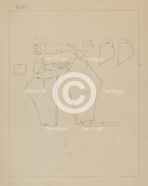 Pattern for Man's Suit, c. 1938. Creator: Henry De Wolfe.