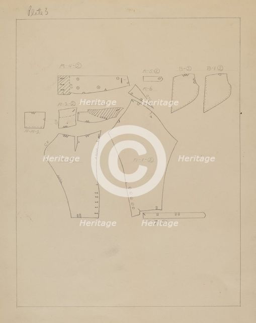 Pattern for Man's Suit, c. 1938. Creator: Henry De Wolfe.