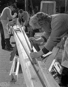 Pattern making for a rail junction, Stanley Works, Sheffield, South Yorkshire, 1964. Creator: Michael Walters