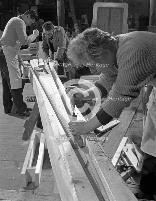 Pattern making for a rail junction, Stanley Works, Sheffield, South Yorkshire, 1964. Creator: Michael Walters.