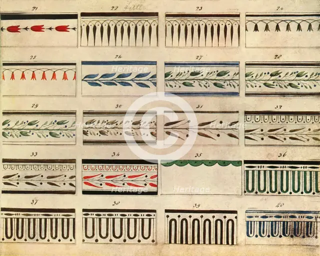 Patterns for tableware, late 18th century, (1944).  Creator: Unknown.