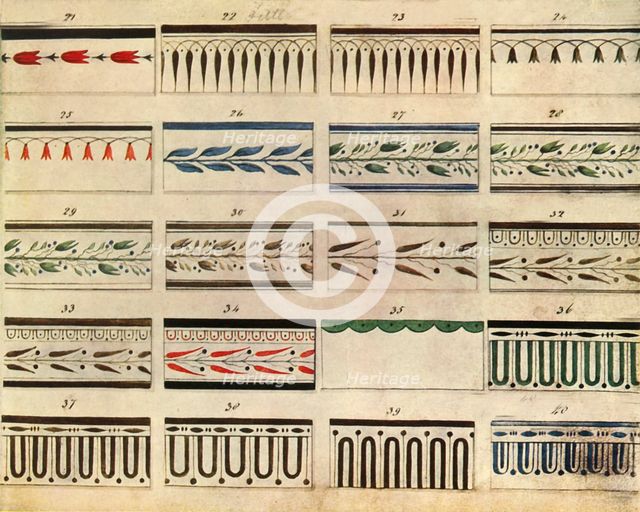 Patterns for tableware, late 18th century, (1944).  Creator: Unknown.