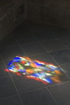 Patterns of colour and light from a stained glass window, Dover Castle, Kent, c2009. Artist: Derek Kendall