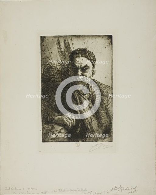 Paul Verlaine II, 1895. Creator: Anders Leonard Zorn.