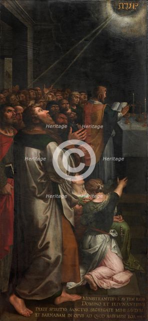 Paul and Barnabas chosen as apostles by the Holy Spirit, 1589-1596. Creator: Ambrosius Francken I.