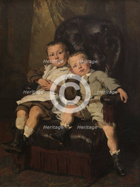 Paul and Edmond Roger, the Artist's Stepchildren, 1872. Creator: Alfred Jean Andre Cluysenaar.
