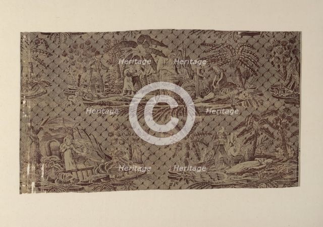 'Paul and Virginie', Furnishing Fabric, France, after 1818. Creator: Hartmann et Fils.