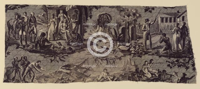 'Paul and Virginie' Furnishing Fabric, Nantes, 1800/10. Creator: Unknown.