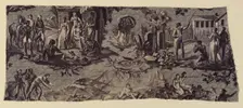 Paul and Virginie Furnishing Fabric, Nantes, 1800/10. Creator: Unknown