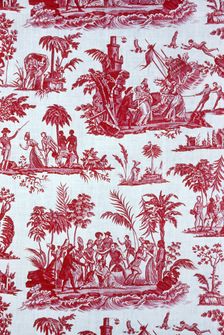 Paul and Virginie Furnishing Fabric, Nantes, c. 1795. Creator: Petitpierre et Cie