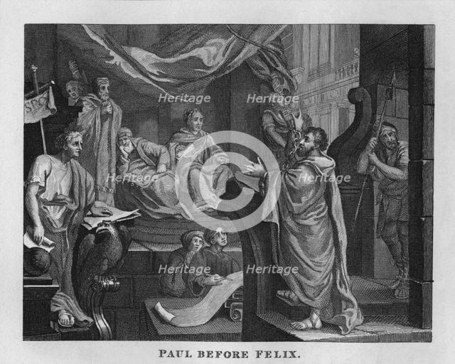 'Paul Before Felix', 1807, (1827). Creator: Thomas Cook.