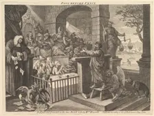 Paul Before Felix Burlesqued, May 1751. Creator: William Hogarth
