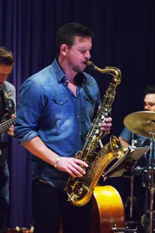 Paul Booth, Watermill Jazz Club, Dorking, Surrey, September 2015. Artist: Brian O'Connor