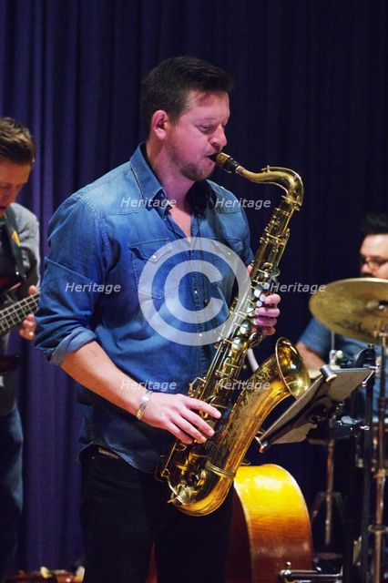 Paul Booth, Watermill Jazz Club, Dorking, Surrey, September 2015. Artist: Brian O'Connor.