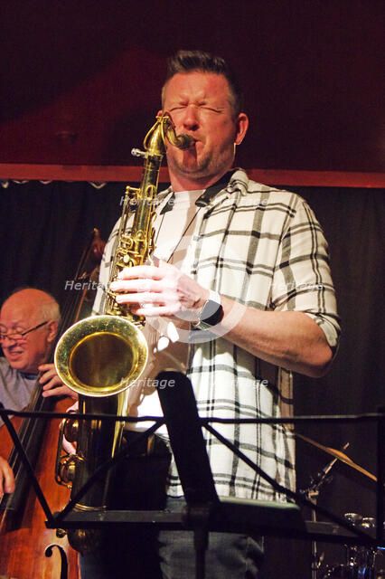 Paul Booth, Mark Edwards Quartet, Verdict Jazz Club, Brighton East Sussex, 12 Feb 2023. Creator: Brian O'Connor.
