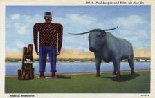 Paul Bunyan and Babe, Bemidji, Minnesota, USA, 1940