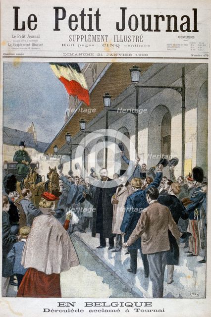 Paul Déroulède arriving in exile in Tournai, Belgium, 1900.   Artist: Oswaldo Tofani