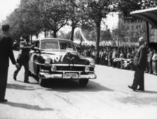 Paul Frere in a Chrysler Saloon V8, in the Mille Miglia, 1953