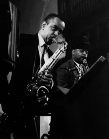 Paul Gonsalves and Lawrence Brown, rehearsal for a Sacred Concert, Cambridge, 1967. Creator: Brian Foskett
