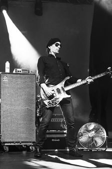 Paul Gray, The Damned live at Alexandra Palace, London, Apr 2023. Creator: Annapaola Marchesani