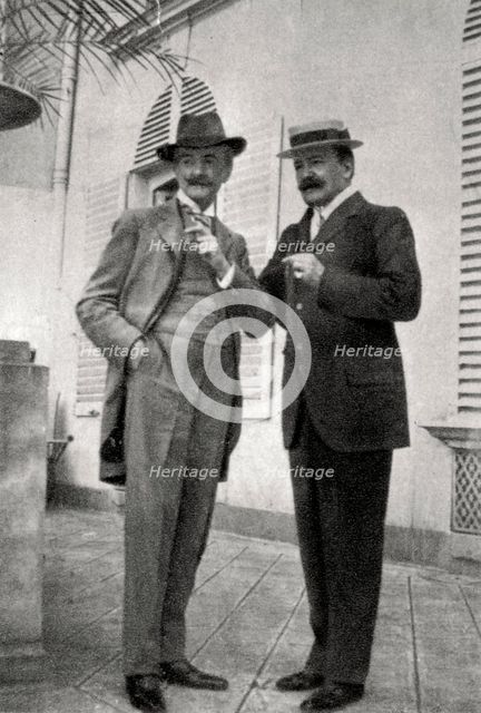 Paul Hervieu and Marcel Prevost, French authors and dramatists, 1905. Artist: Unknown