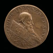 Paul III (Alessandro Farnese, 1468-1549), Pope 1534 [obverse], c. 1545/1550. Creator: Alessandro Cesati