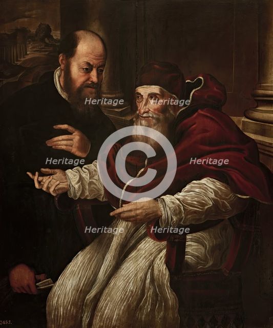 Paul III with a prelate, between c1539 and c1600.  Creator: Unknown.