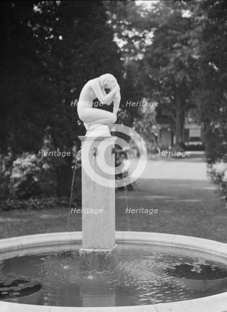 Paul Manship statue in the Griffin or Nissen Garden, 1931 June 14. Creator: Arnold Genthe.