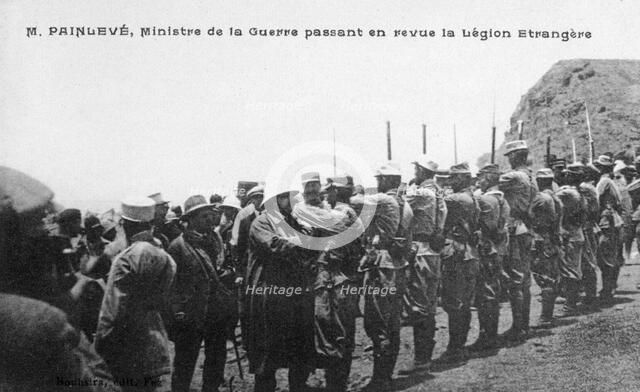 Paul Painlevé reviewing French Foreign Legion troops, Morocco, c1926. Artist: Unknown