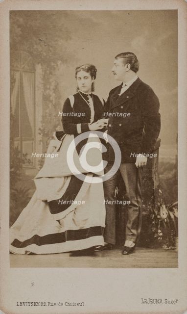 Paul Pavlovich Demidoff, 2nd Prince of San Donato (1839-1885), with his wife, Maria..., 1863. Creator: Levitsky, Sergei Lvovich (1819-1898).