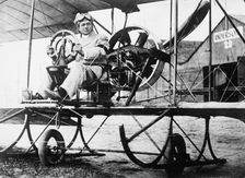 Paul Peck, Commercial Aviator - In Gyro Type Plane Sponsored By Berliner At Mineola, N.Y., 1911. Creator: Harris & Ewing