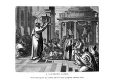 Paul preaching at Athens, 1843.Artist: J Jackson