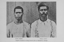 Paul Reed; Will Cato; Negroes lynched by being burned alive at Statesboro; Georgia, 1908. Creator: Unknown
