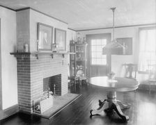 Paul Reynolds residence, room with fireplace, Scarsdale, N.Y., between 1900 and 1915. Creator: William H. Jackson
