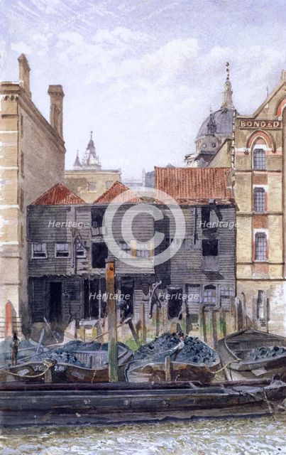 Paul's Wharf, London, 1881. Artist: John Crowther